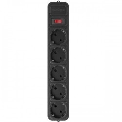 Сетевой фильтр Maxxter SPM5-G-6B 5 розеток длина 1,8 метра Черный
