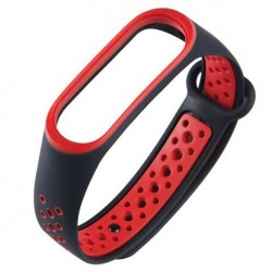 Ремешок для фитнес браслета Mi Band 5 Черный+Красный