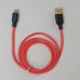 Светящиеся USB кабель Hoco Х21 Plus micro usb 1 метр Красный