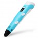 3D ручка с регулировкой температуры+LCD+пластик Белый+Синий