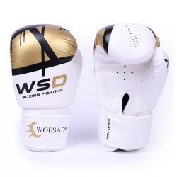 Детские перчатки для кикбоксинга Белый+Золотой Детские перчатки для кикбоксинга Белый+Золотой