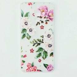 Бампер для Samsung A8 2018 с цветами Белый