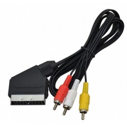 Кабель Scart-3 RCA длина 1,2 метра Черный