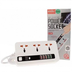 Сетевой фильтр Bokali BKL-04 длина 2 метра Белый