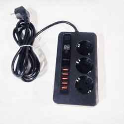 Сетевой фильтр Bokali BKL-04 2 метра Черный