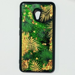 Бампер для Meizu M5 с плавающими блестинками Черный