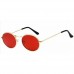 Овальные очки с красными линзами Золотой