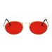 Овальные очки с красными линзами Золотой