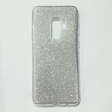 Бампер для Samsung S9 Plus з блискітками Сріблястий