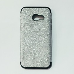 Бампер для Samsung A320 с блестками Серебристый