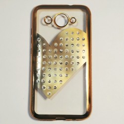 Бампер для Huawei y3 2017 з камінцями Золотий