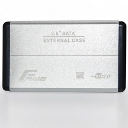 Внешний карман Frime Sata HDD\SSD 2.5, USB 2.0 metall Серебро