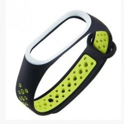 Ремешок для фитнес браслета Mi Band 5 Черный+Зеленый Ремешок для фитнес браслета Mi Band 5 Черный+Зеленый