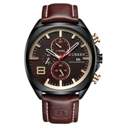 Кварцевые часы Curren 8324 Черный+Коричневый Кварцевые часы Curren 8324 Черный+Коричневый