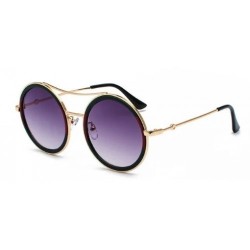 Стильні круглі окуляри для жінок hikulity Сірий+Золотий