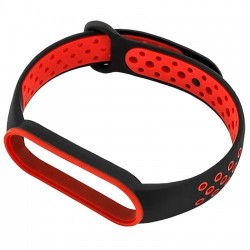 Ремінець для фітнес браслета Mi Band 5 / Mi Band 6 Чорний+Червоний Ремінець для фітнес браслета Mi Band 5 / Mi Band 6 Чорний+Червоний