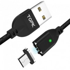 Topk Магнитный USB кабель для зарядки и синхронизации micro usb, Черный