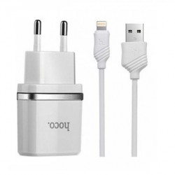 Сетевое зарядное устройство Hoco C12 с кабелем Lightning 2.4A Белый