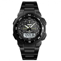 Кварцевий Mілітарі годинник Skmei 1370 Чорний Кварцевий Mілітарі годинник Skmei 1370 Чорний