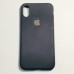 Бампер для iPhone X силикон с яблоком Темно-синий