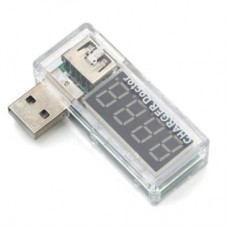 USB тестер вольт та ампер "Charger Doctor" кутовий Прозорий