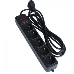 Сетевой фильтр Smart Fortec 5 розеток 3 метра Черный