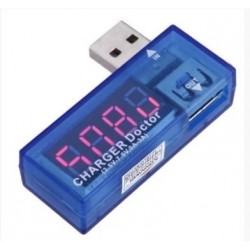 USB тестер вольт та ампер "Charger Doctor" кутовий Синій