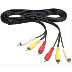 Видео кабель 3 RCA - 3 RCA 1 метр Черный