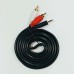 Аудіо кабель 3,5 мм JACK - 2 RCA Zixunlan довжина 1,5 метра Чорний