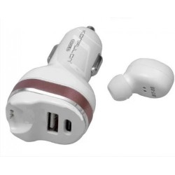 Bluetooth гарнитура Konfulon BT-05 с автомобильным зарядным белый