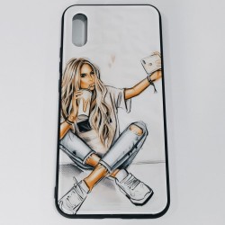 Бампер для Xiaomi Redmi 9A Lady Selfie Принт