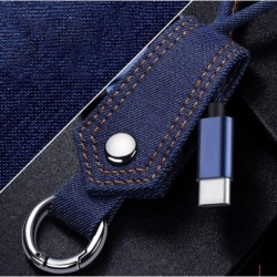 USB кабель Jeans Type-C в виде брелка 15 см Синий