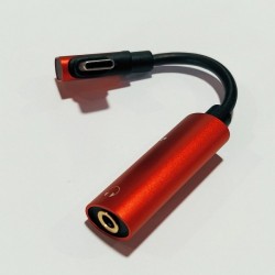 Аудіо перехідник Hoco LS19 Type-C 3.5 Jack Червоний