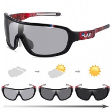 Спортивні фотохромні окуляри "Маска" UV400 Чорний+Червоний