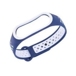 Ремешок для фитнес браслета Mi Band 3 / Mi Band 4 Синий+Белый Ремешок для фитнес браслета Mi Band 3 / Mi Band 4 Синий+Белый