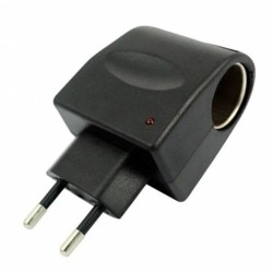 Преобразователь розетка 220В на прикуриватель 12В 1А Черный