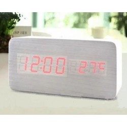 Часы настольные VST 862 Красная подсветка Белый