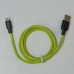 Светящиеся USB кабель Hoco Х21 Plus micro usb 1 метр Салатовый