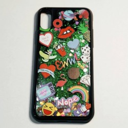 Бампер для iPhone X з плаваючими блискітками Чорний Бампер для iPhone X з плаваючими блискітками Чорний