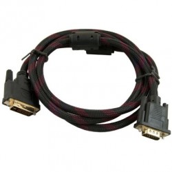 Кабель VGA-DVI 1,5 метри усилений Чорний Кабель VGA-DVI 1,5 метри усилений Чорний