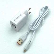 Мережевий зарядний пристрій Denmen DC02V micro USB 2.4A Білий