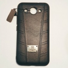 Бампер для Huawei y3 2017 з шкіряною вставкою Чорний