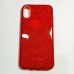 Бампер для iPhone X с блестинками Красный