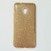 Бампер для Meizu M5 с блестинками Золотой