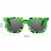 Тематические, пиксельные, очки Minecraft 8 bit для взрослых Зеленый