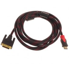 Кабель HDMI - DVI 1,5 м в оплетке Черный